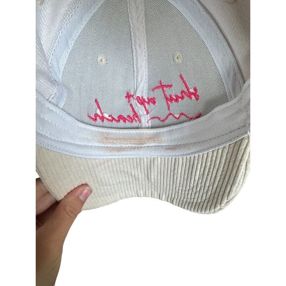 Boyce Corduroy Baseball Cap “Shut Up + Beach” Embroidered Pink Script Adjustable - Picture 6 of 7